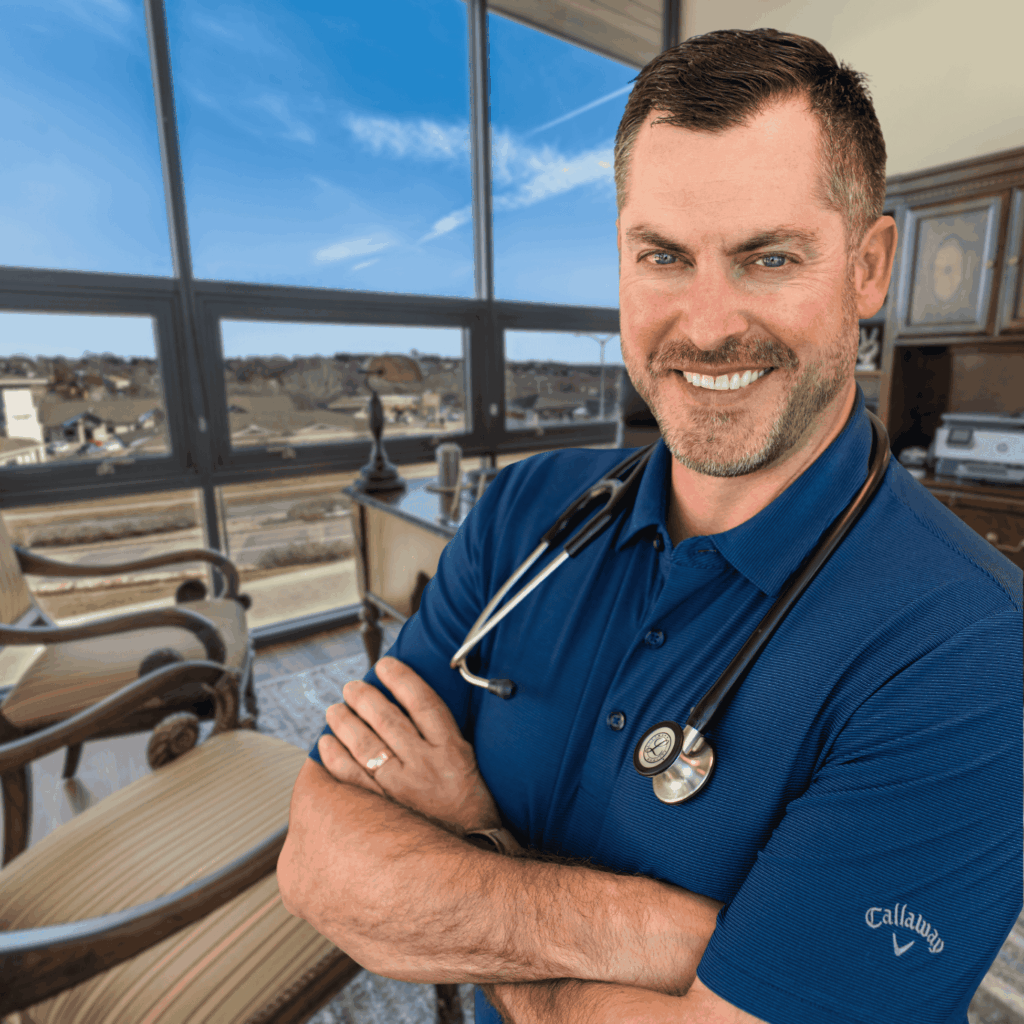 Dr. Harrison in his manhattan, ks office